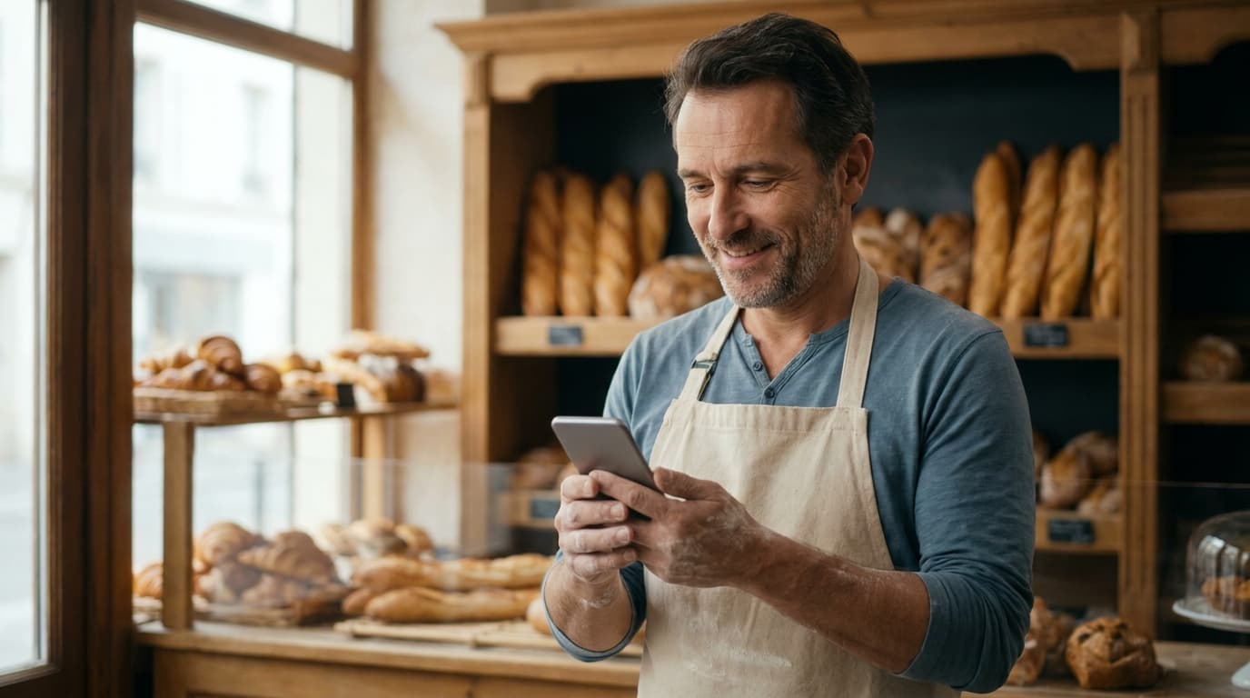 Annonceur achetant sa campagne depuis son smartphone